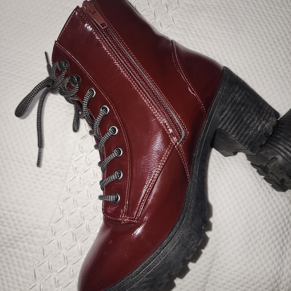 Forever 21 Burgundy Lace-Up Boots - Picture 8 of 9